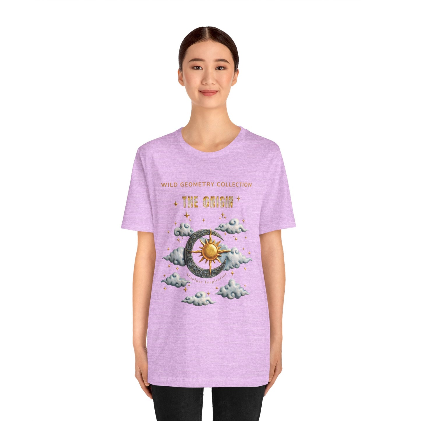 The Origin Sun and Moon Celestial Art Graphic Tee. Celestial Geometry Shirt