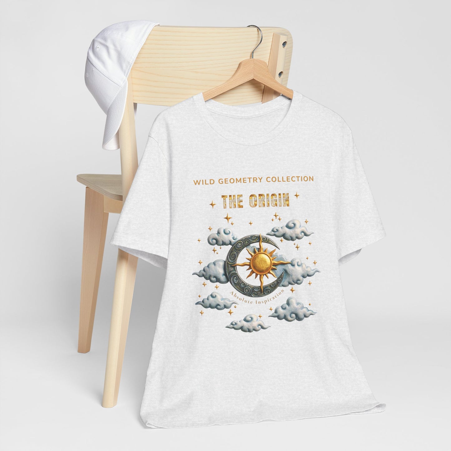 The Origin Sun and Moon Celestial Art Graphic Tee. Celestial Geometry Shirt