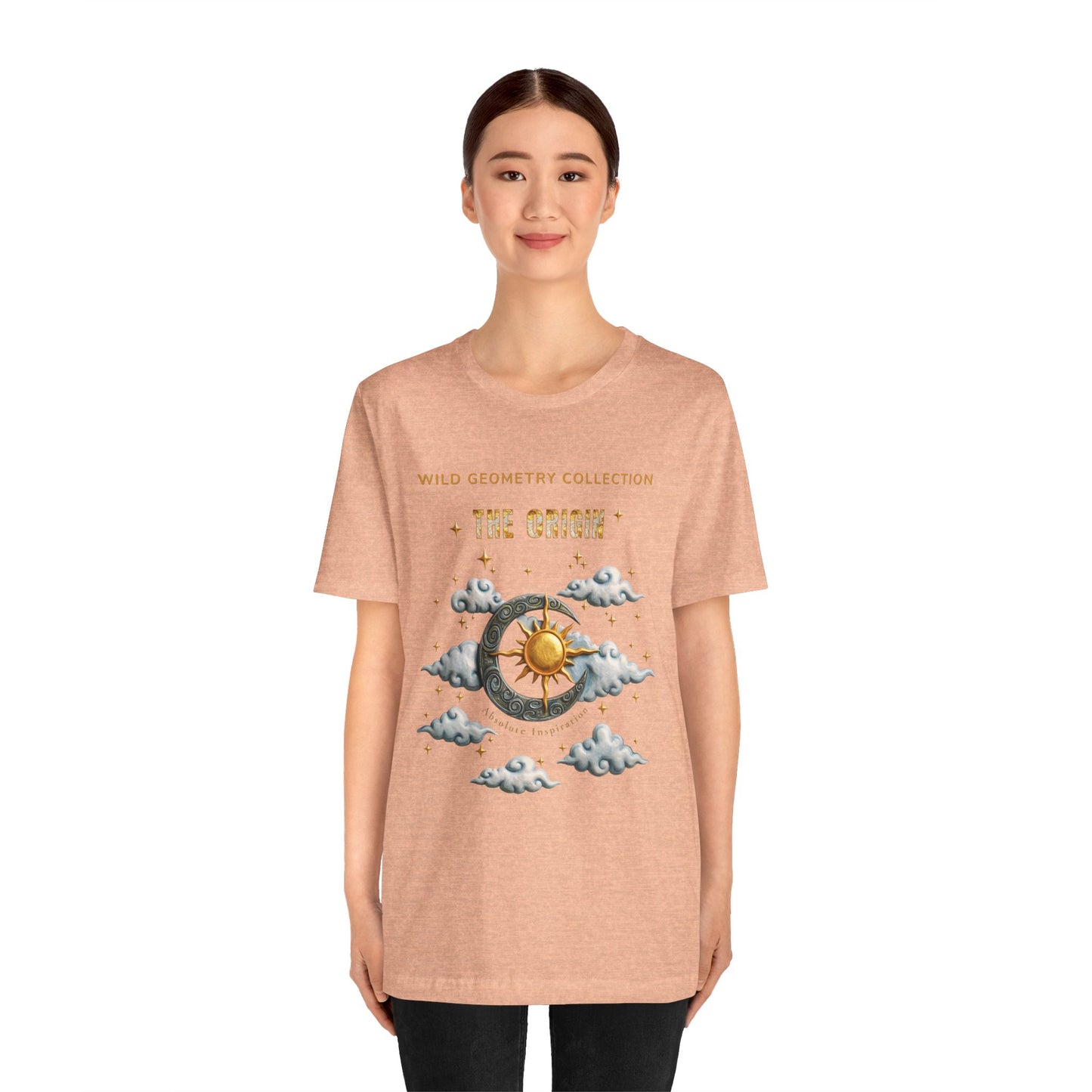 The Origin Sun and Moon Celestial Art Graphic Tee. Celestial Geometry Shirt