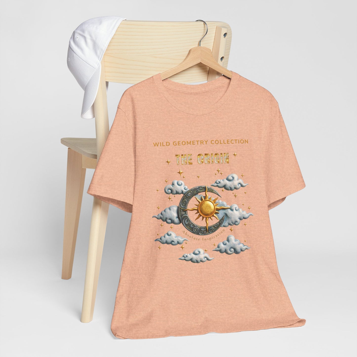 The Origin Sun and Moon Celestial Art Graphic Tee. Celestial Geometry Shirt