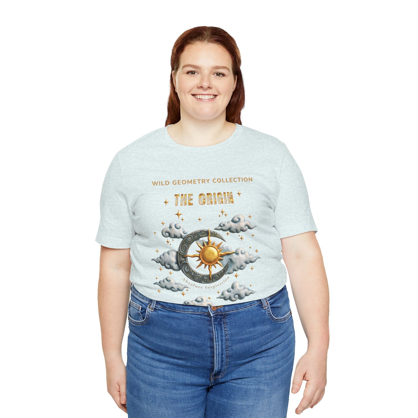 The Origin Sun and Moon Celestial Art Graphic Tee. Celestial Geometry Shirt