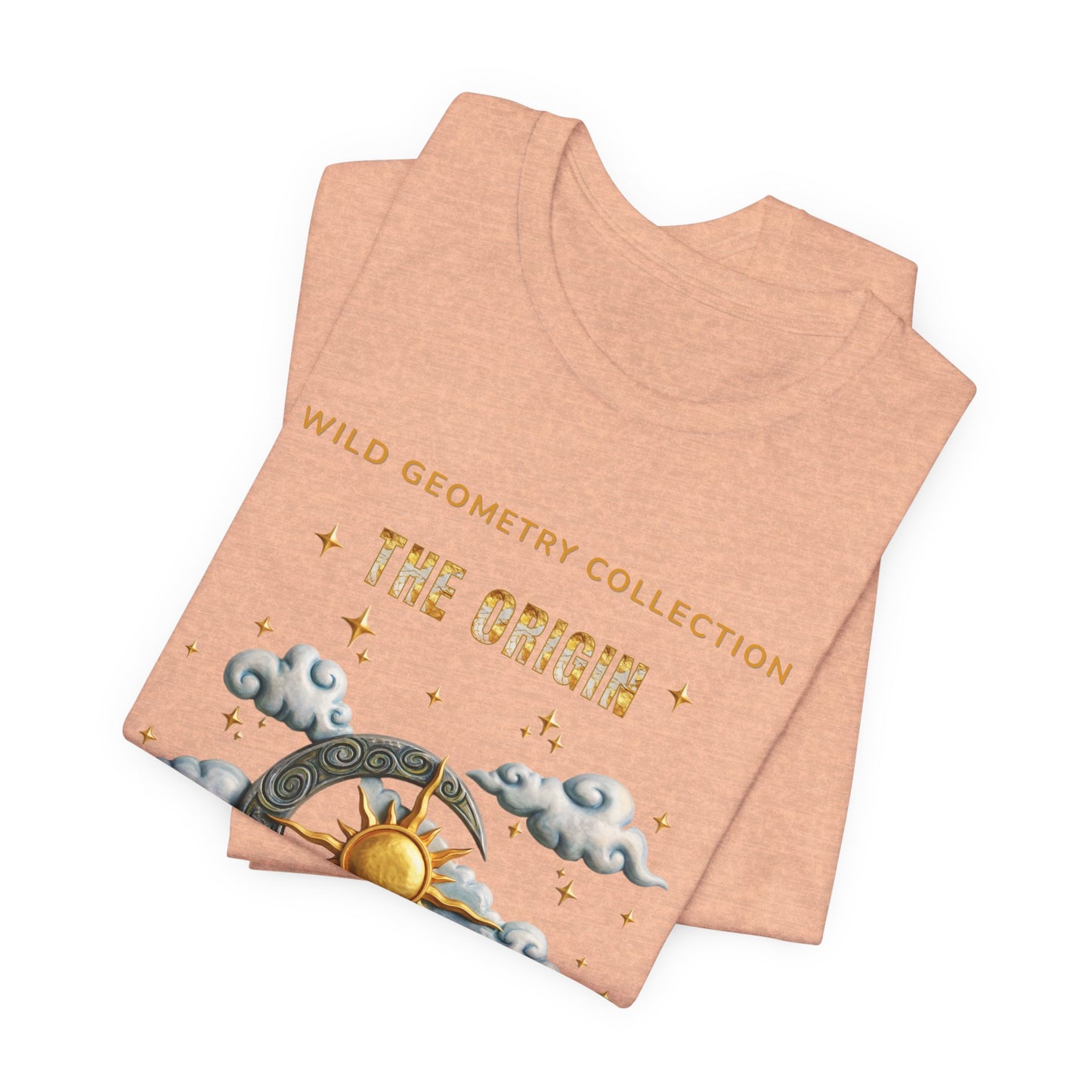 The Origin Sun and Moon Celestial Art Graphic Tee. Celestial Geometry Shirt