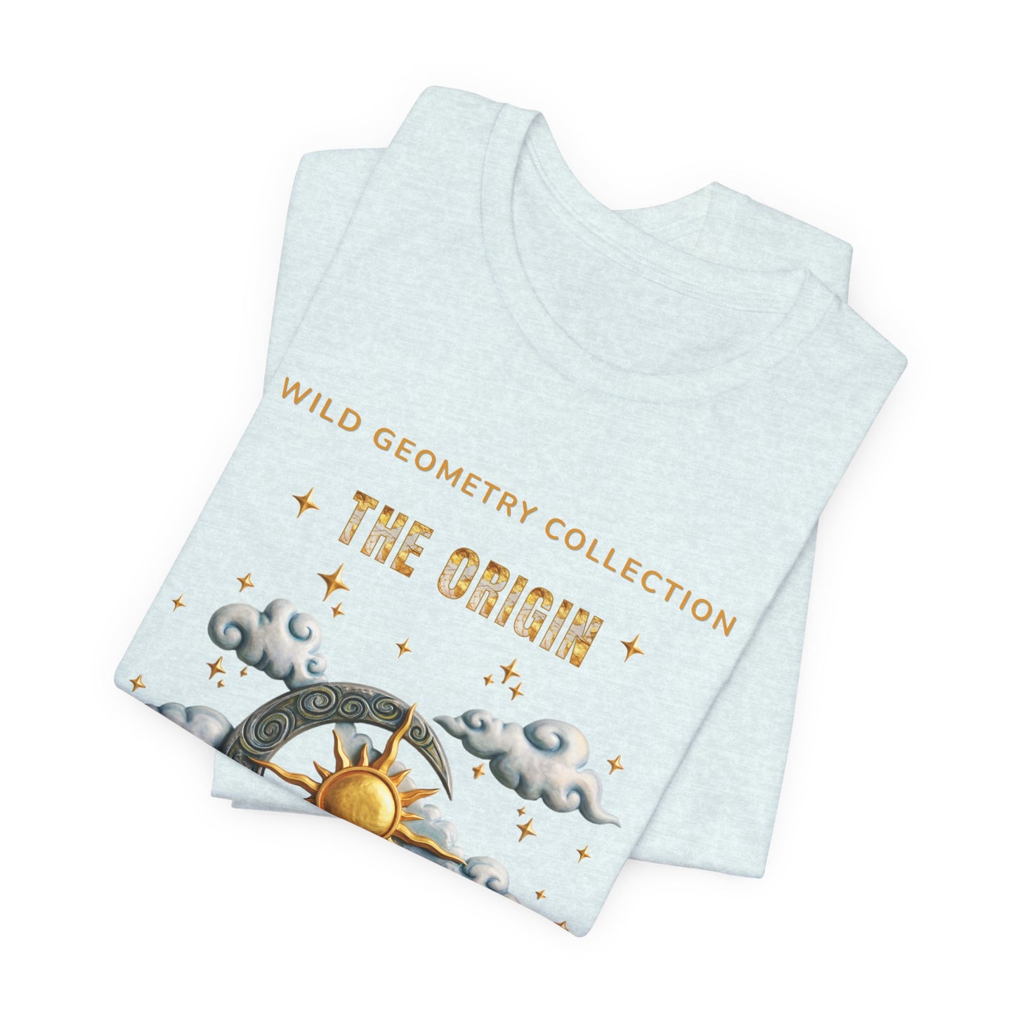 The Origin Sun and Moon Celestial Art Graphic Tee. Celestial Geometry Shirt