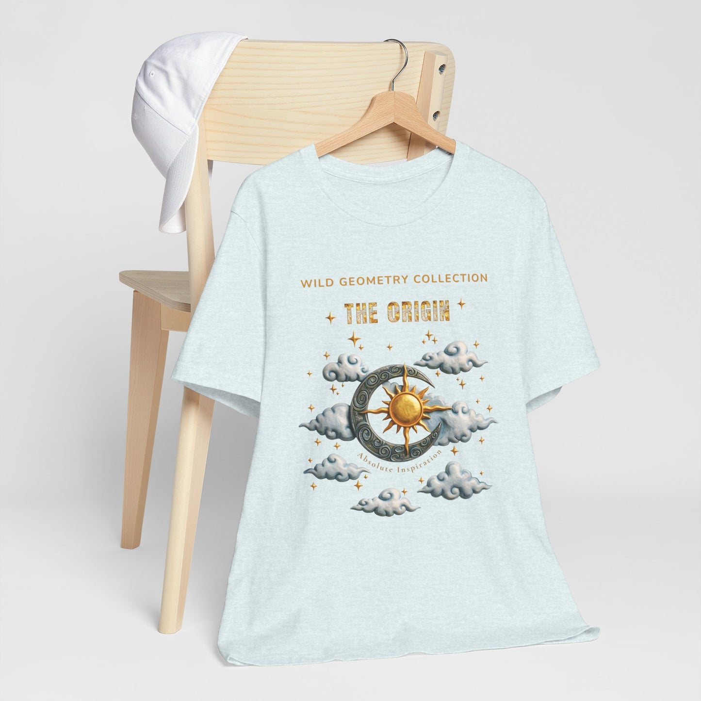 The Origin Sun and Moon Celestial Art Graphic Tee. Celestial Geometry Shirt