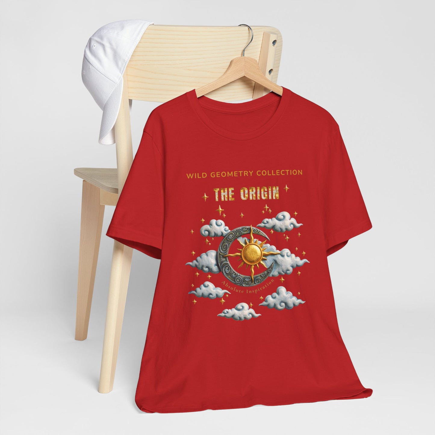 The Origin Sun and Moon Celestial Art Graphic Tee. Celestial Geometry Shirt