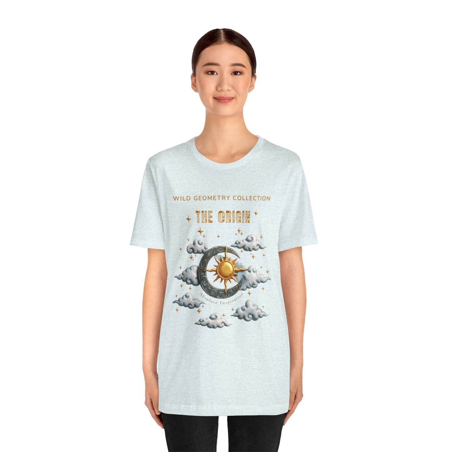 The Origin Sun and Moon Celestial Art Graphic Tee. Celestial Geometry Shirt