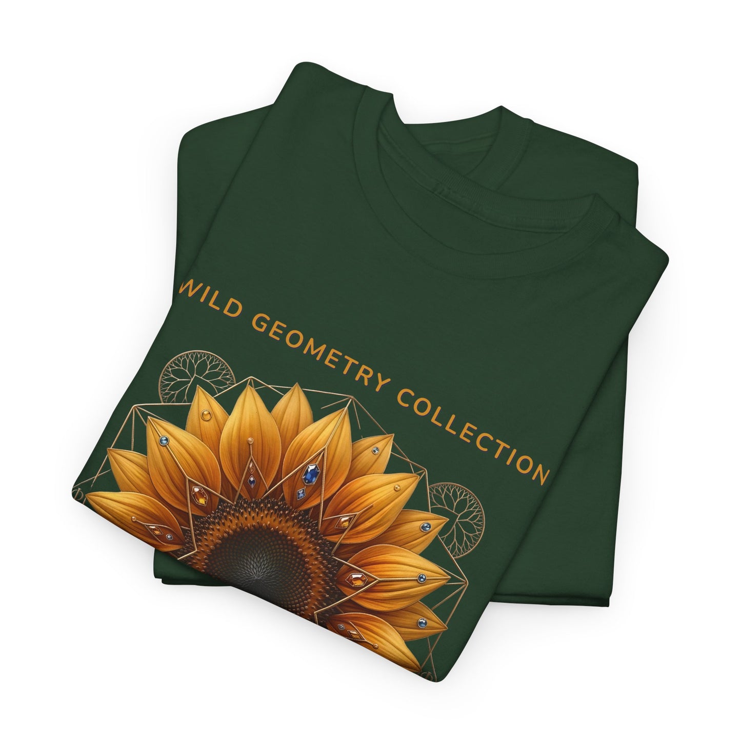 Sunflower Floral Tee. Wild Geometry: "El Girasol - Arte Geométrico de Precisión" Graphic Shirt