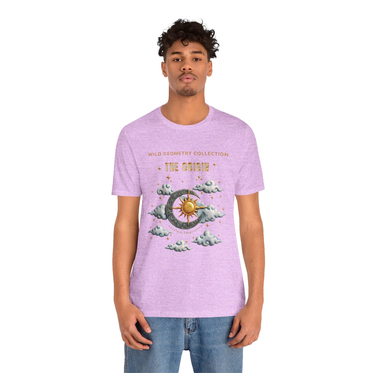 The Origin Sun and Moon Celestial Art Graphic Tee. Celestial Geometry Shirt