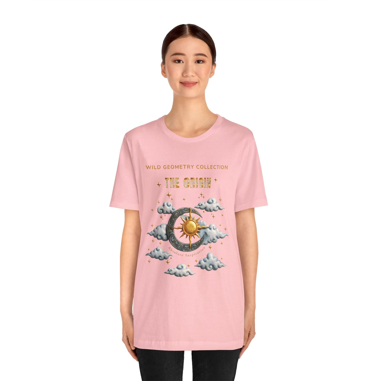 The Origin Sun and Moon Celestial Art Graphic Tee. Celestial Geometry Shirt