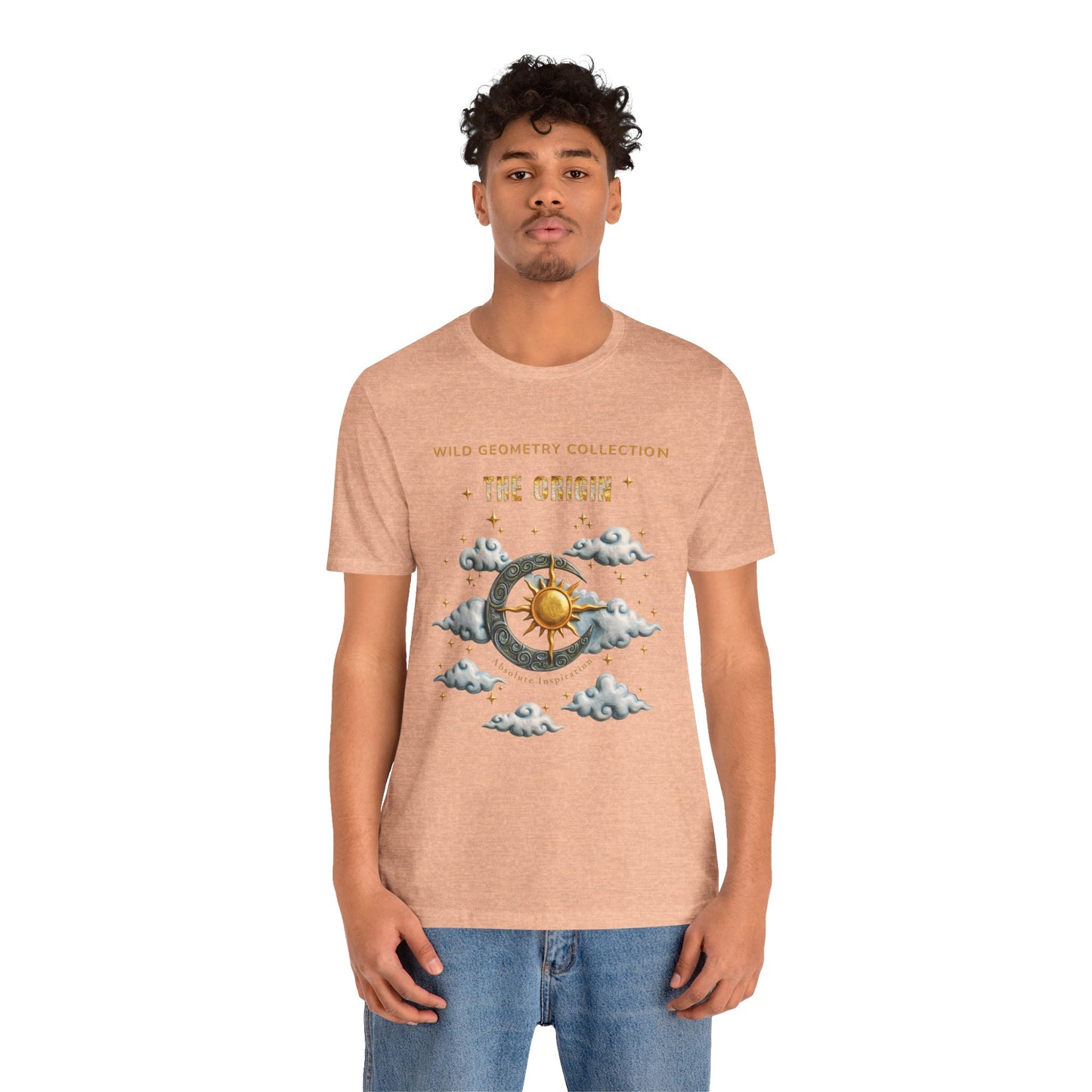 The Origin Sun and Moon Celestial Art Graphic Tee. Celestial Geometry Shirt