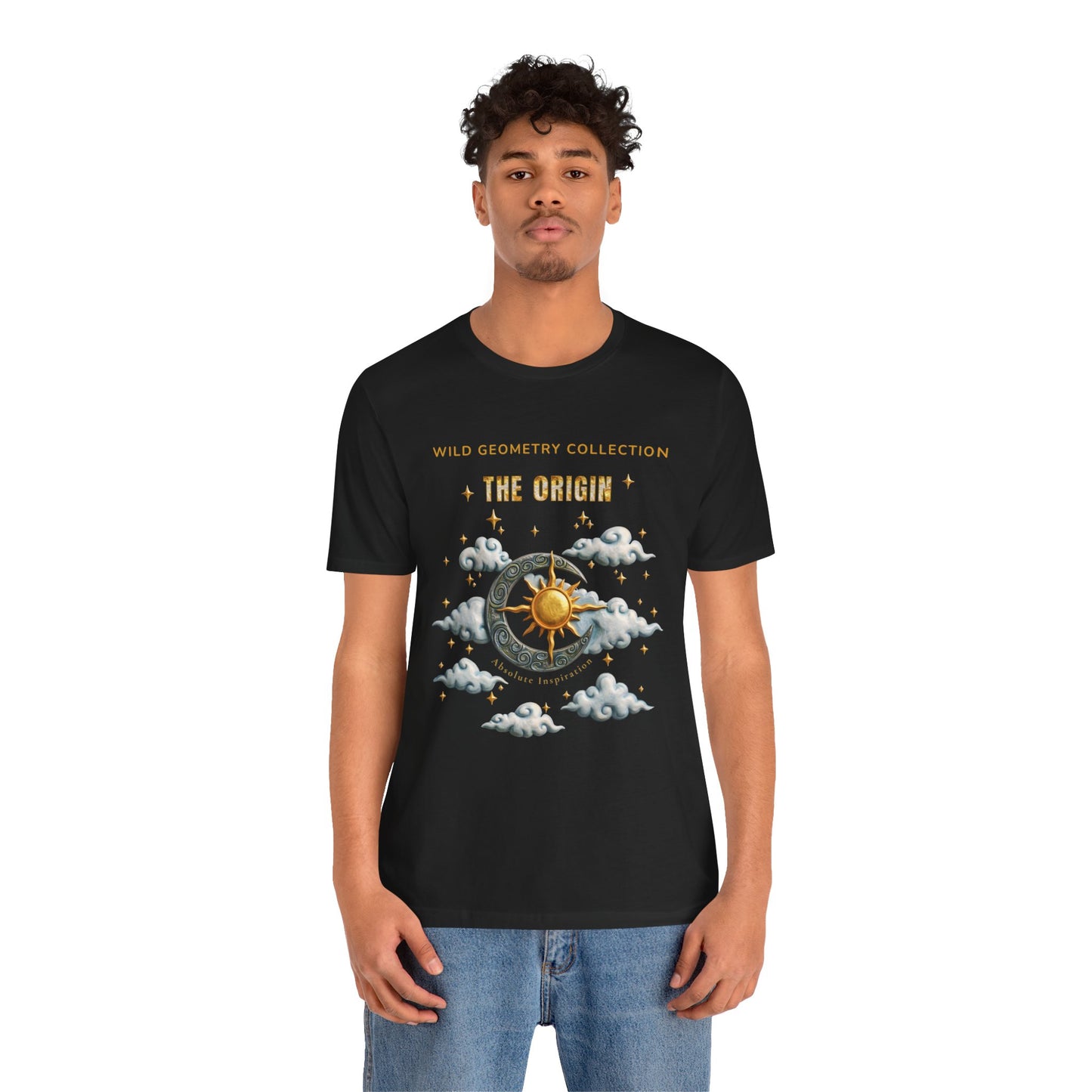 The Origin Sun and Moon Celestial Art Graphic Tee. Celestial Geometry Shirt