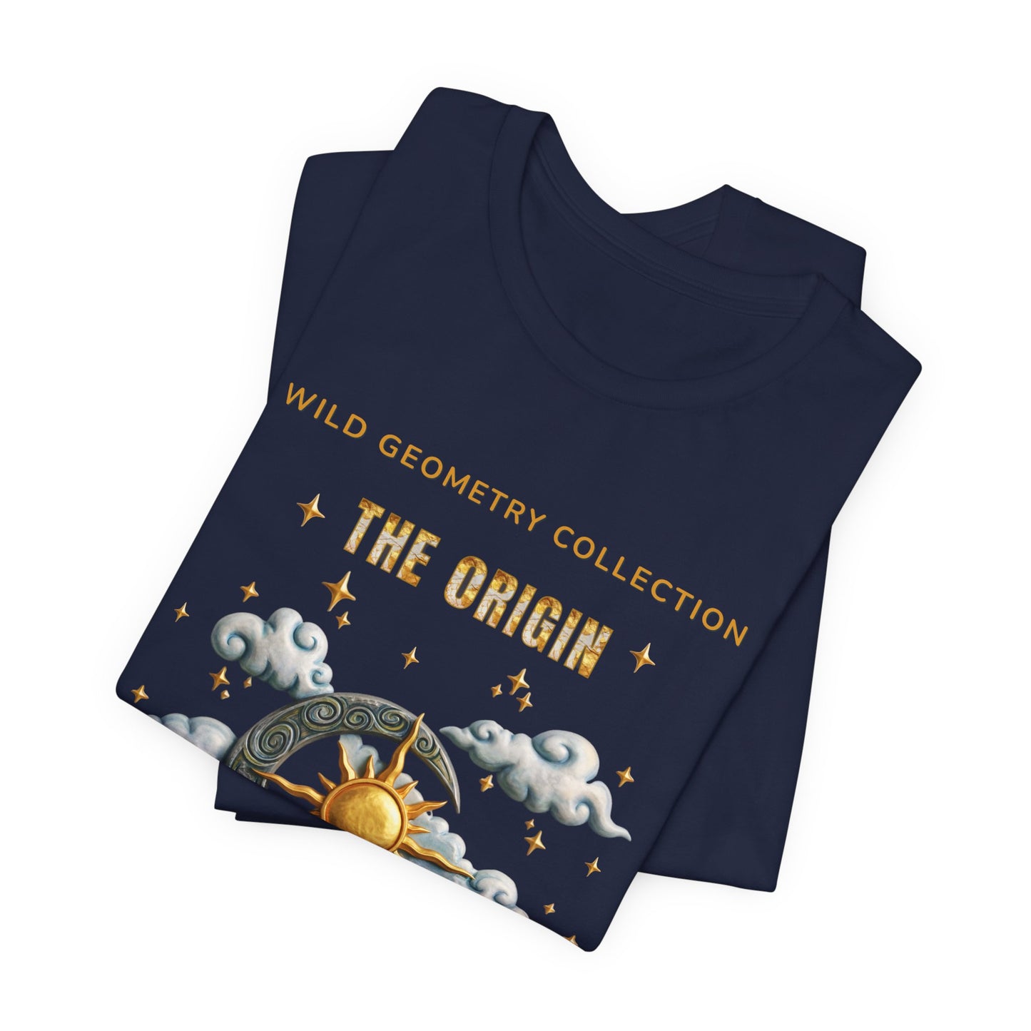 The Origin Sun and Moon Celestial Art Graphic Tee. Celestial Geometry Shirt