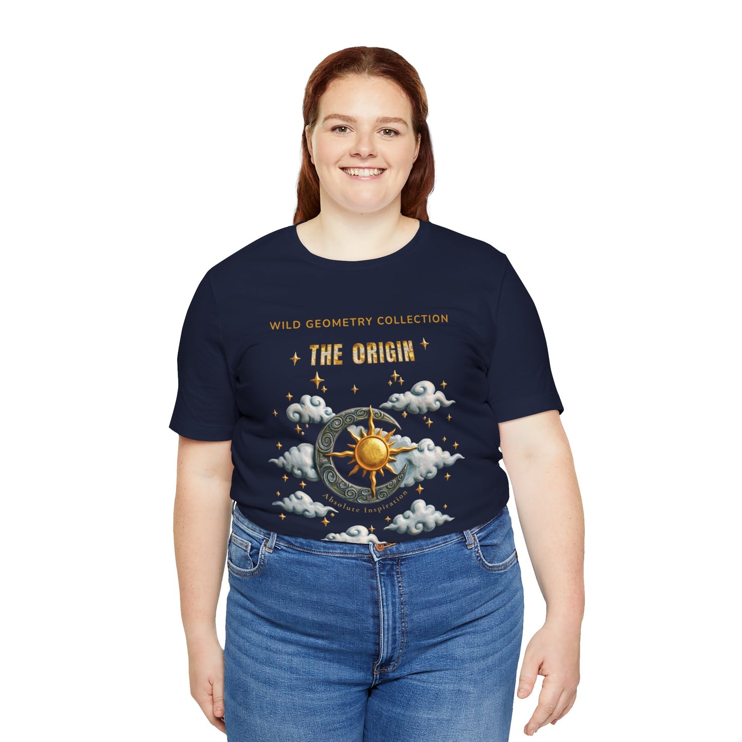 The Origin Sun and Moon Celestial Art Graphic Tee. Celestial Geometry Shirt