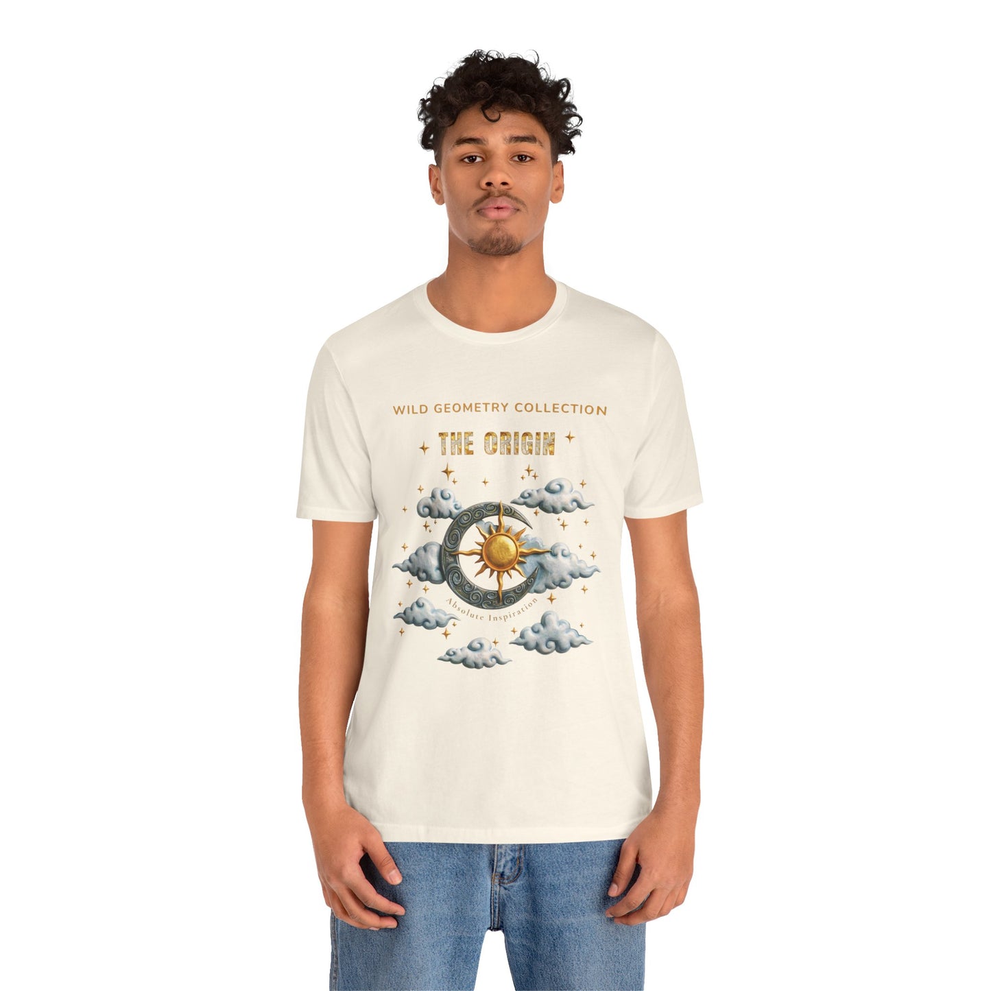 The Origin Sun and Moon Celestial Art Graphic Tee. Celestial Geometry Shirt