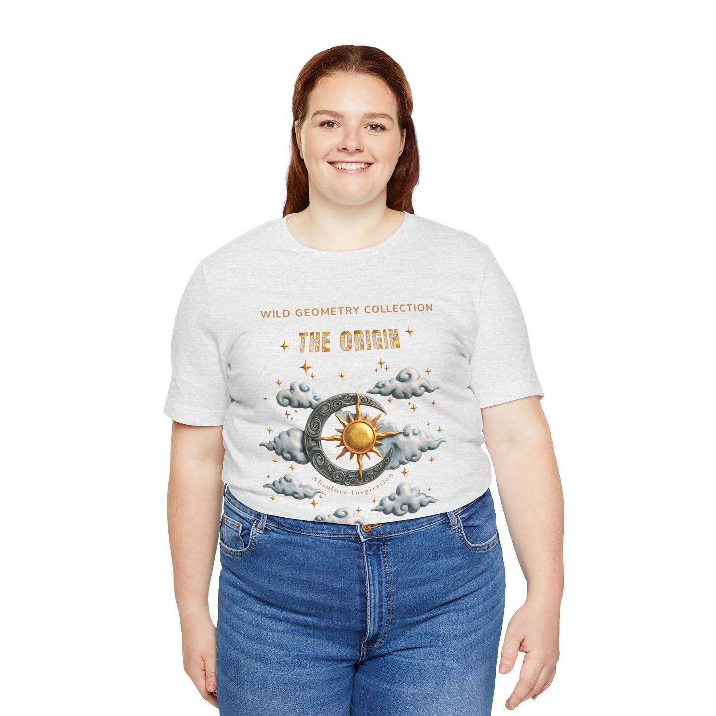 The Origin Sun and Moon Celestial Art Graphic Tee. Celestial Geometry Shirt