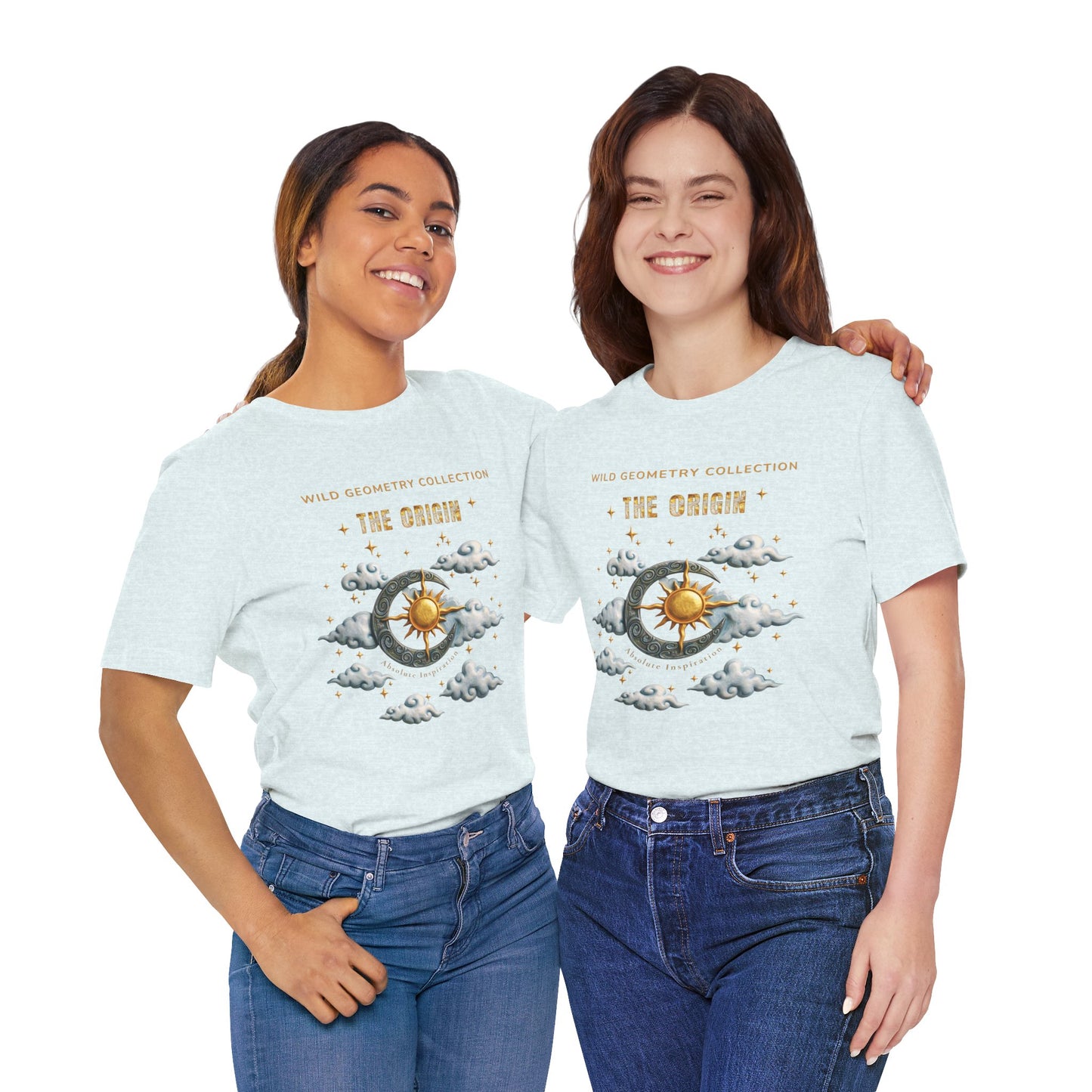 The Origin Sun and Moon Celestial Art Graphic Tee. Celestial Geometry Shirt