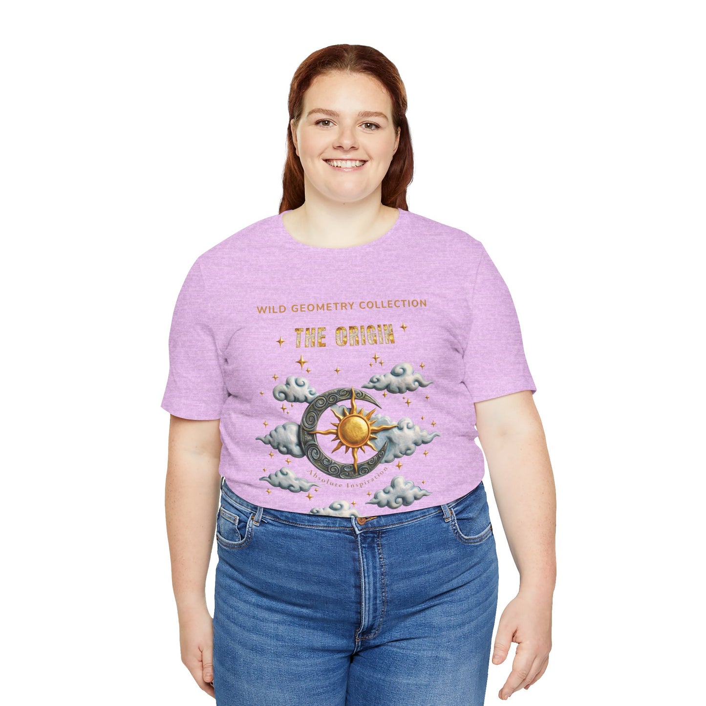 The Origin Sun and Moon Celestial Art Graphic Tee. Celestial Geometry Shirt