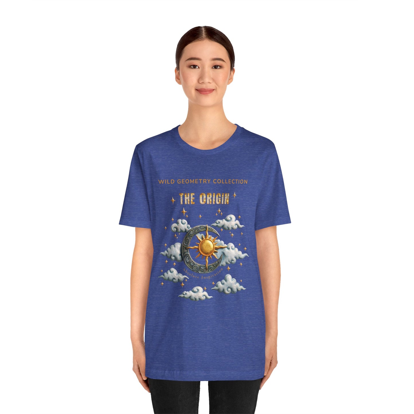 The Origin Sun and Moon Celestial Art Graphic Tee. Celestial Geometry Shirt