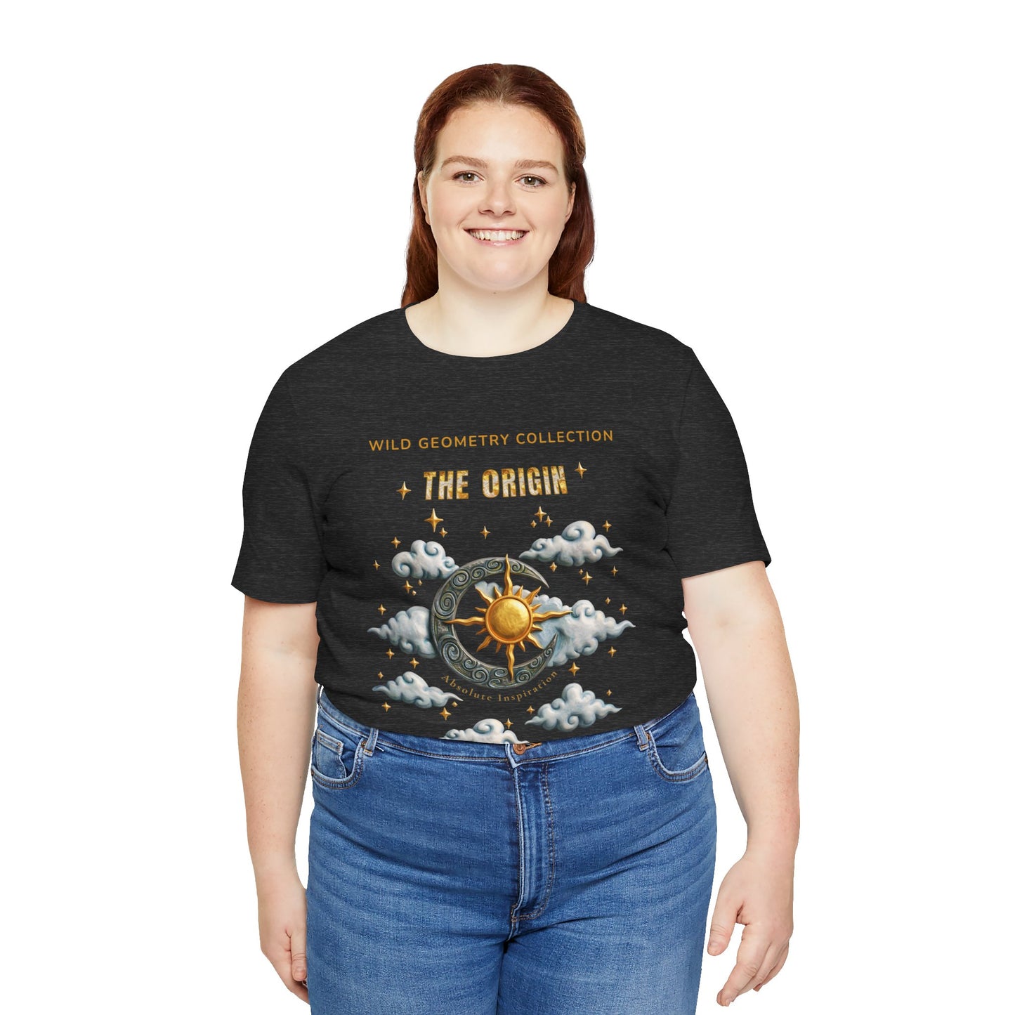 The Origin Sun and Moon Celestial Art Graphic Tee. Celestial Geometry Shirt
