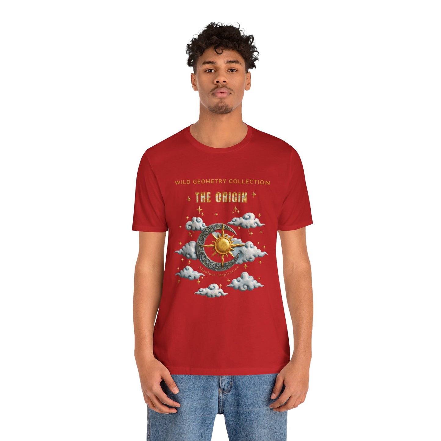The Origin Sun and Moon Celestial Art Graphic Tee. Celestial Geometry Shirt