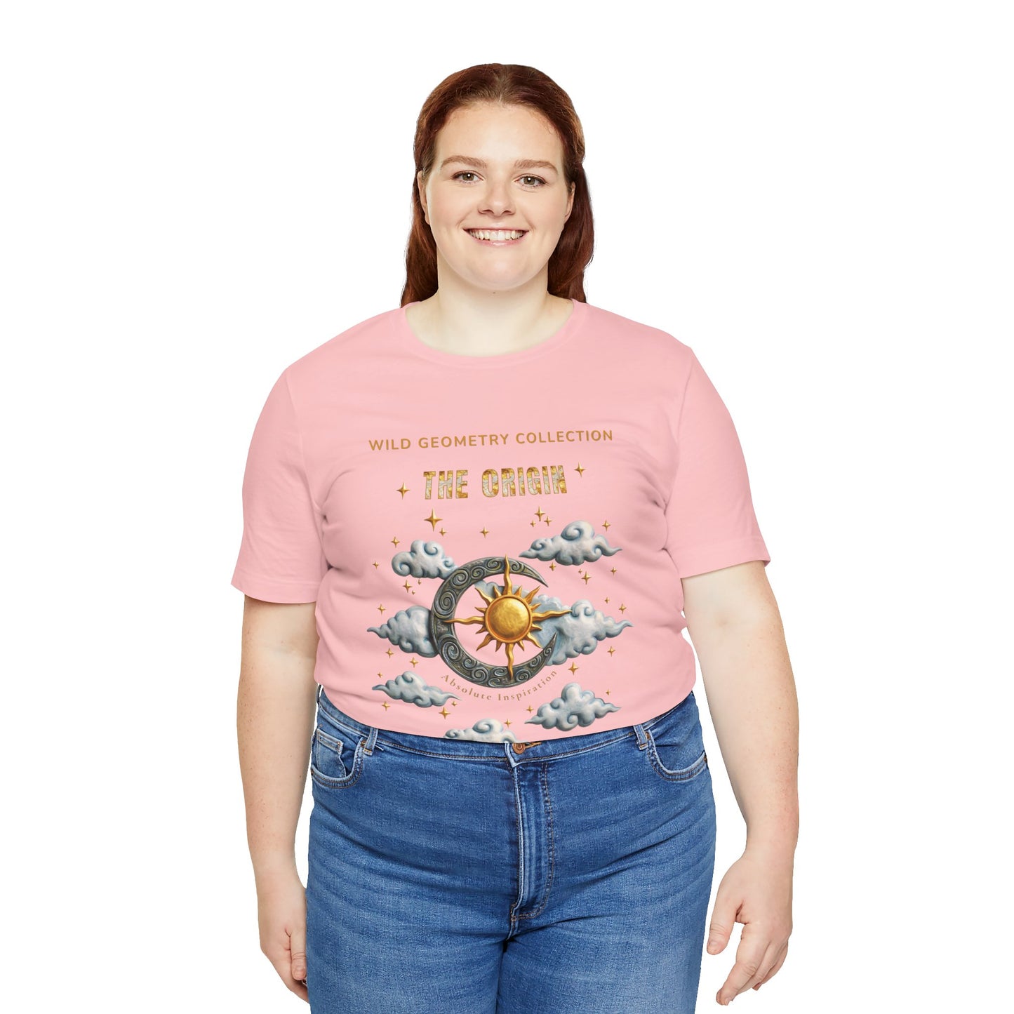The Origin Sun and Moon Celestial Art Graphic Tee. Celestial Geometry Shirt