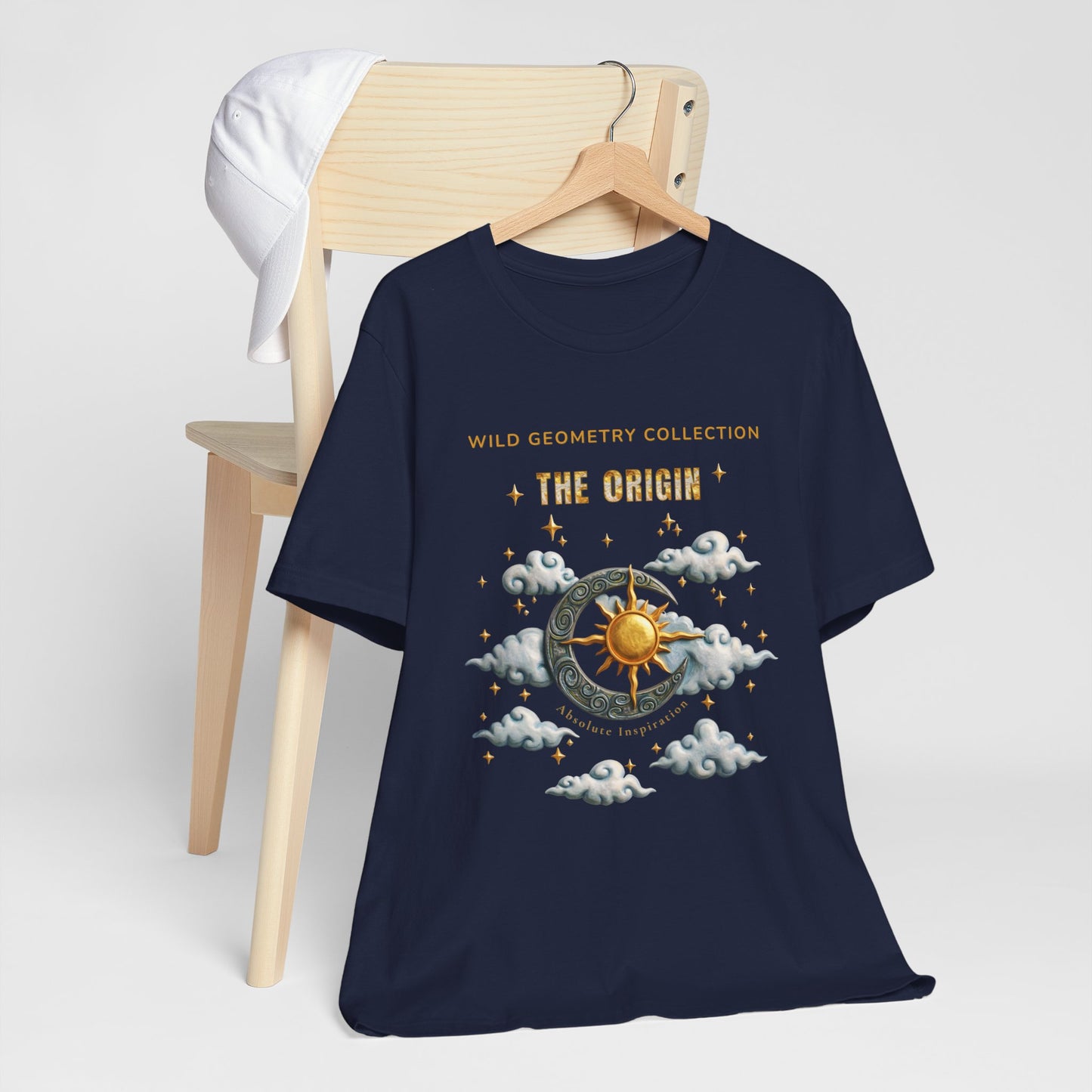 The Origin Sun and Moon Celestial Art Graphic Tee. Celestial Geometry Shirt