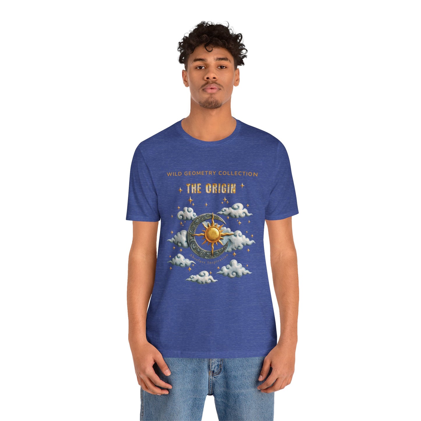 The Origin Sun and Moon Celestial Art Graphic Tee. Celestial Geometry Shirt