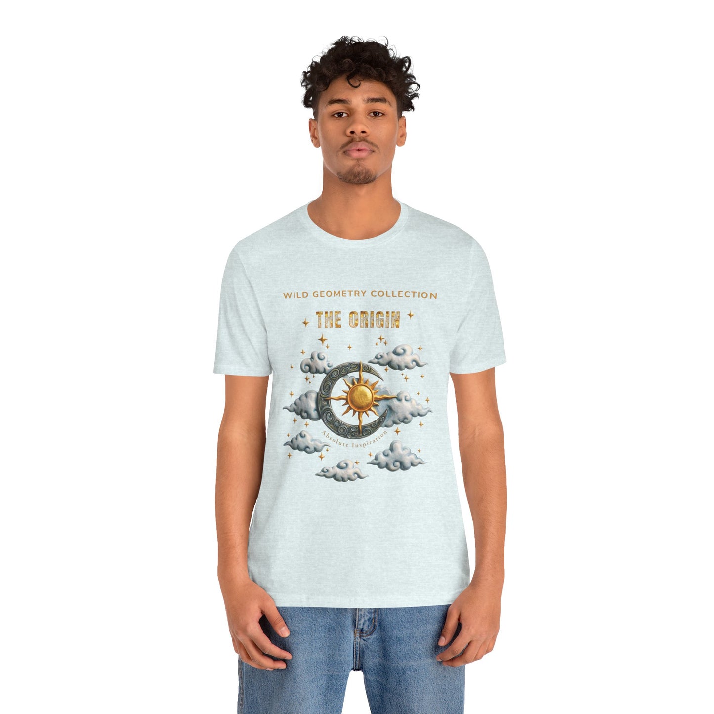 The Origin Sun and Moon Celestial Art Graphic Tee. Celestial Geometry Shirt