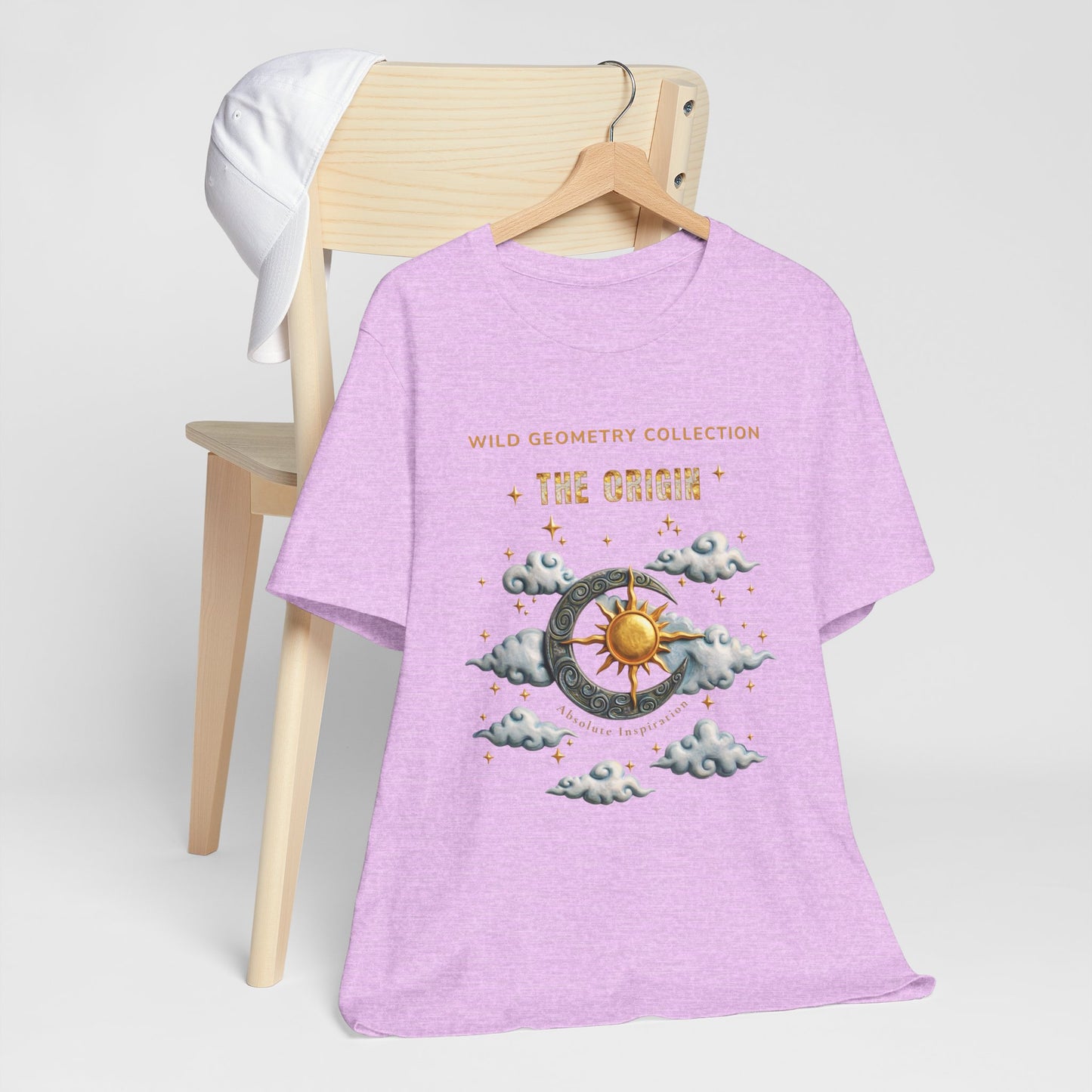 The Origin Sun and Moon Celestial Art Graphic Tee. Celestial Geometry Shirt