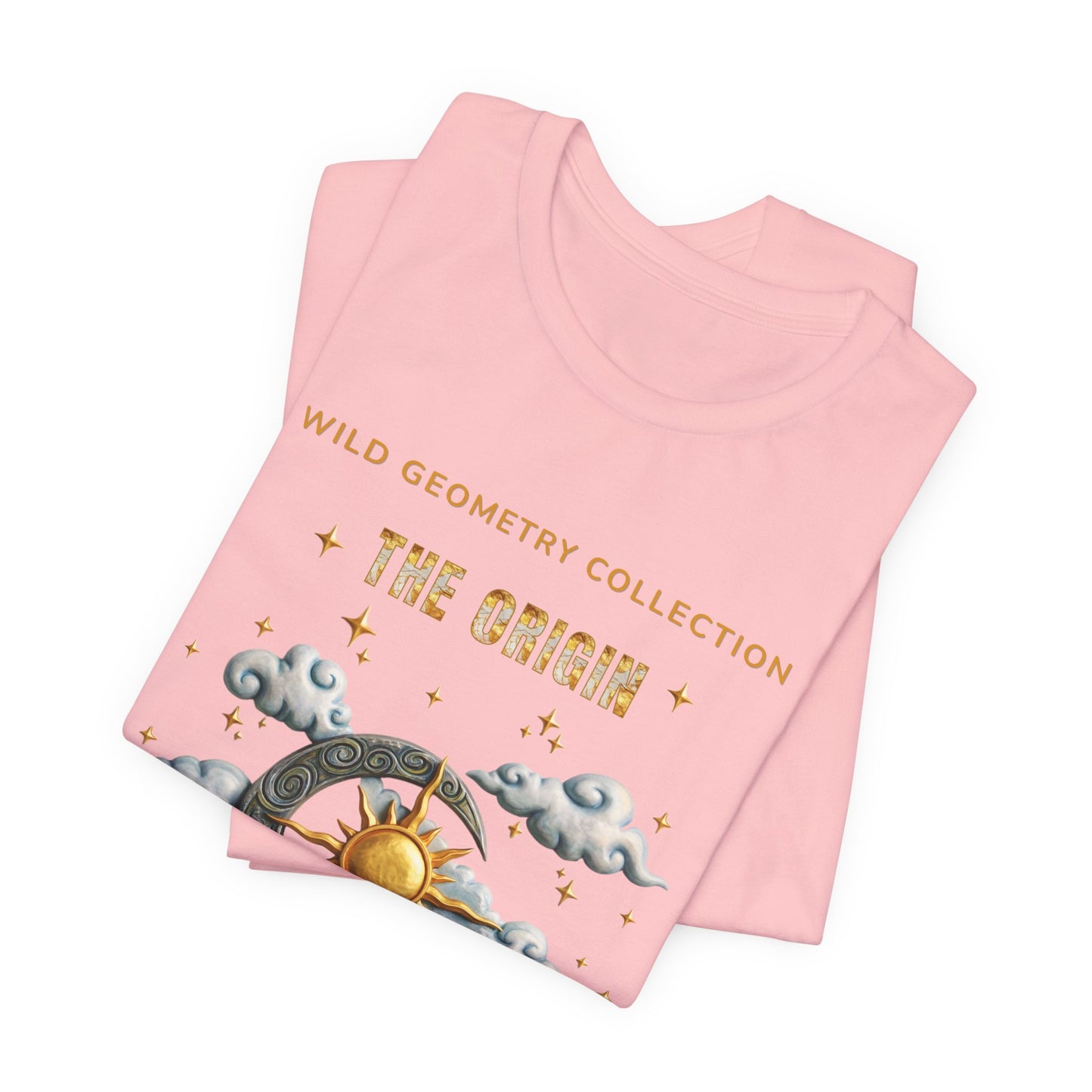 The Origin Sun and Moon Celestial Art Graphic Tee. Celestial Geometry Shirt