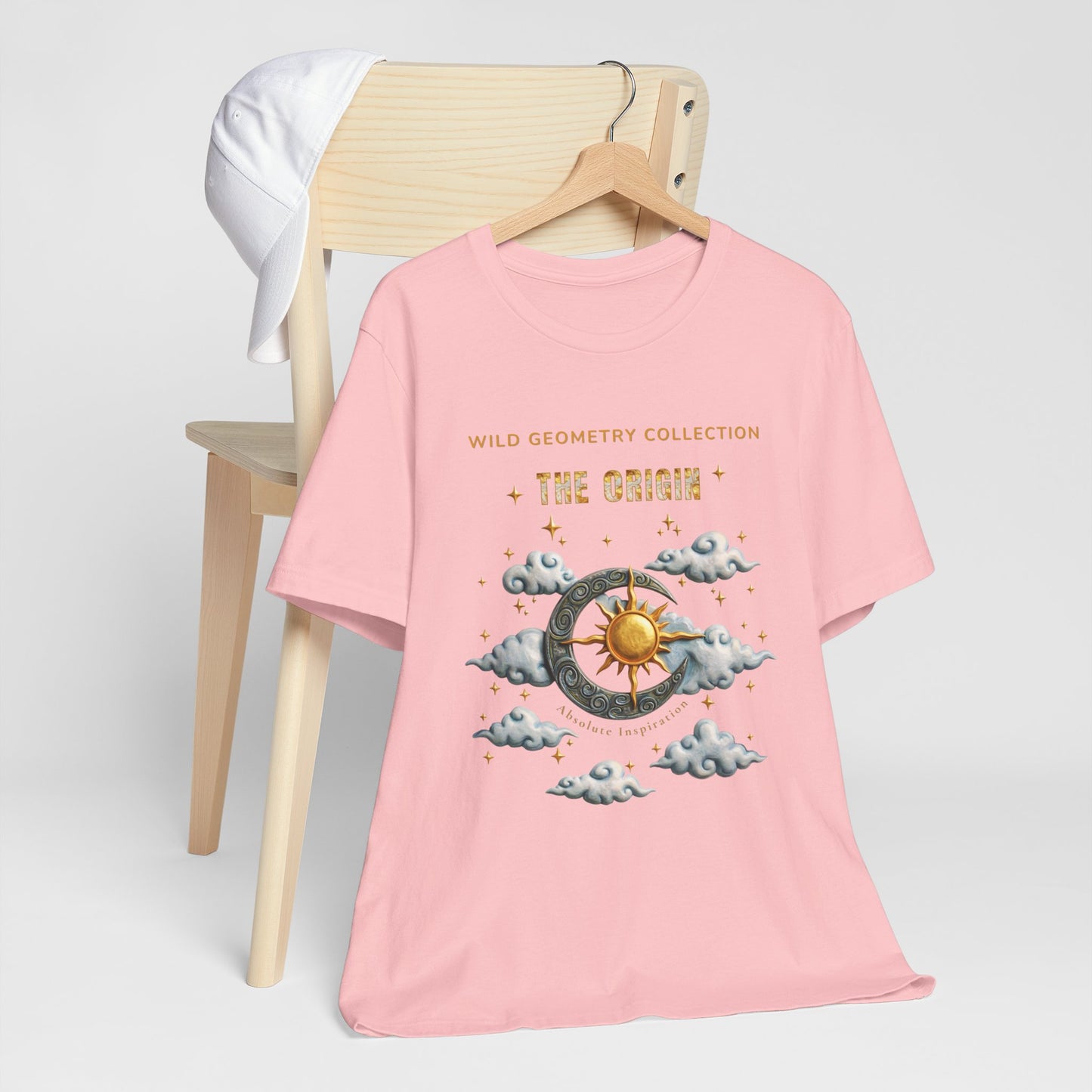 The Origin Sun and Moon Celestial Art Graphic Tee. Celestial Geometry Shirt