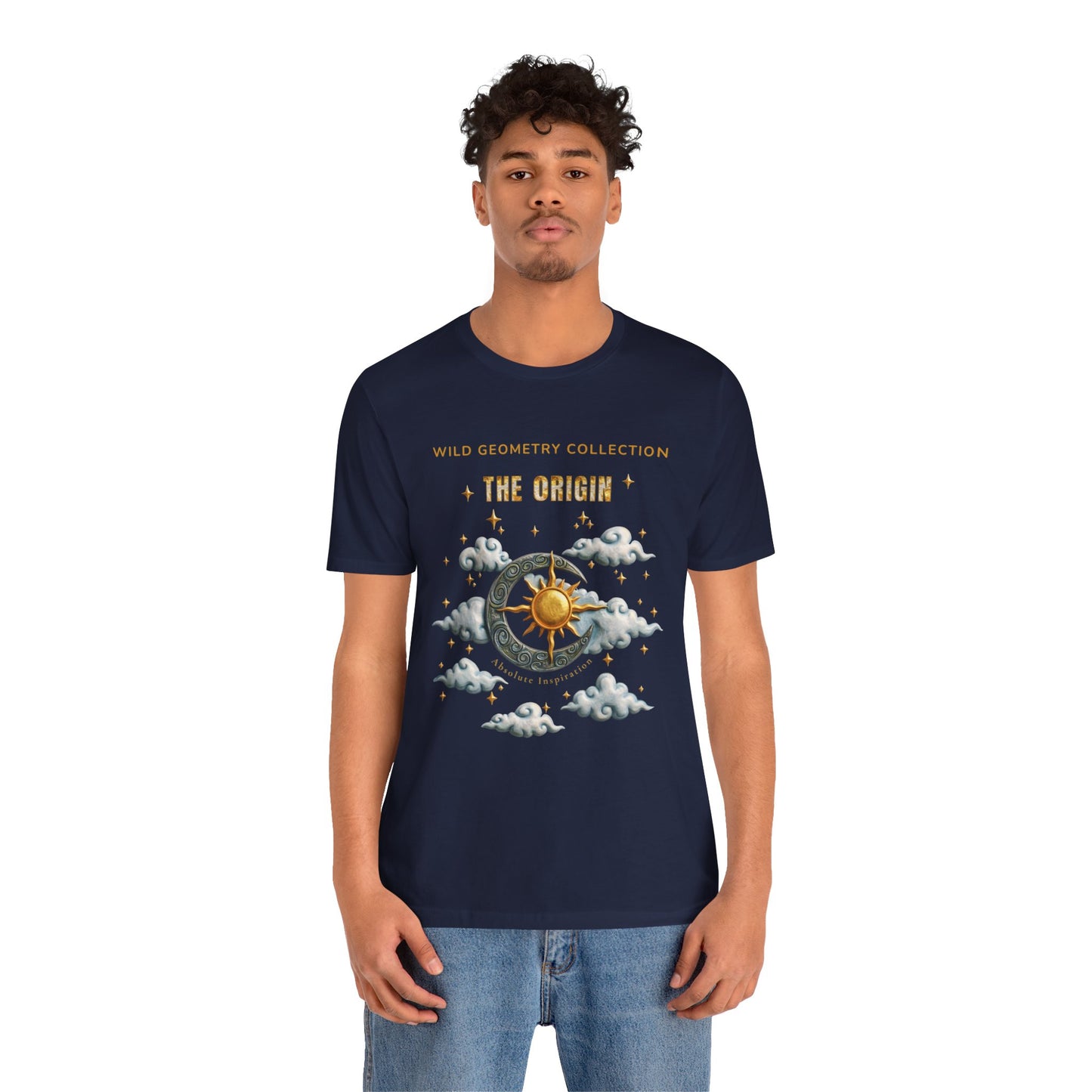The Origin Sun and Moon Celestial Art Graphic Tee. Celestial Geometry Shirt