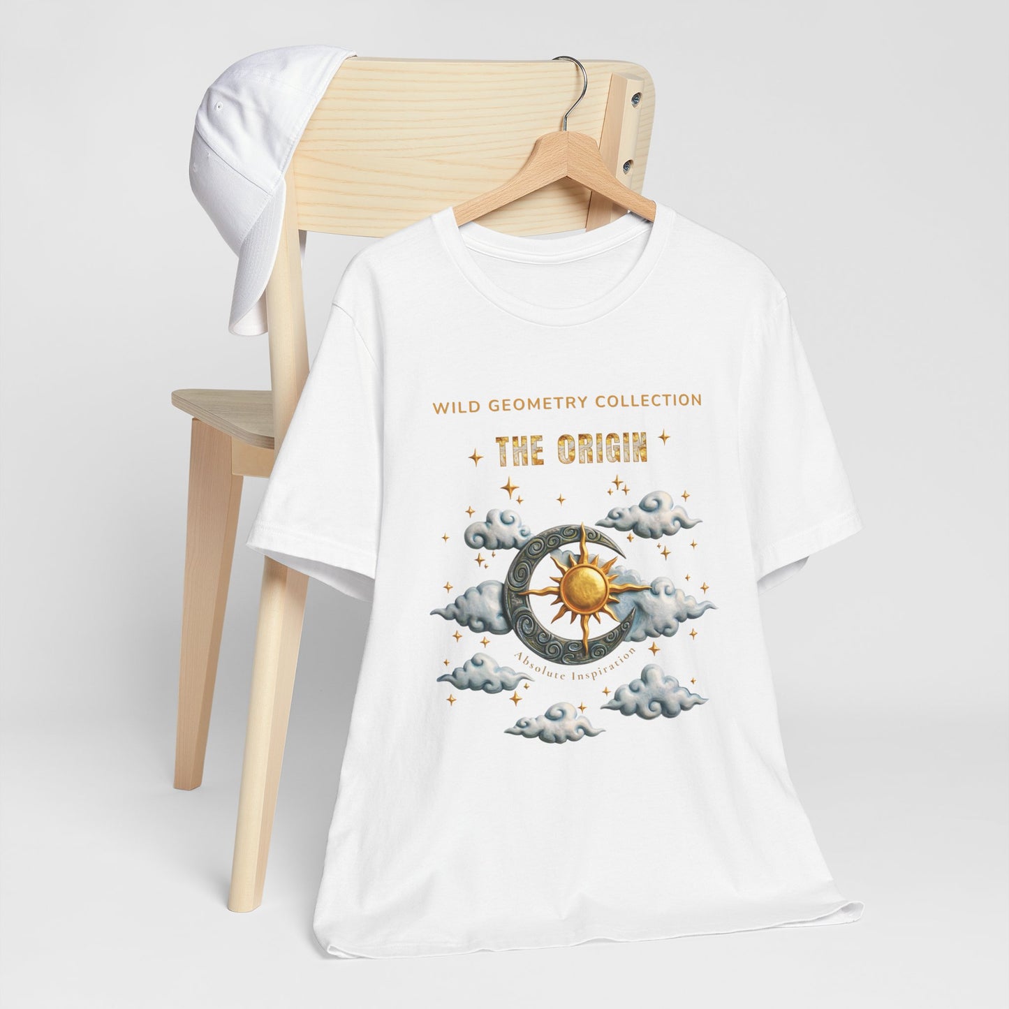 The Origin Sun and Moon Celestial Art Graphic Tee. Celestial Geometry Shirt