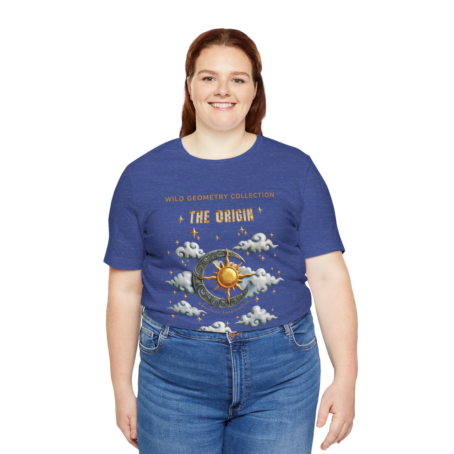 The Origin Sun and Moon Celestial Art Graphic Tee. Celestial Geometry Shirt
