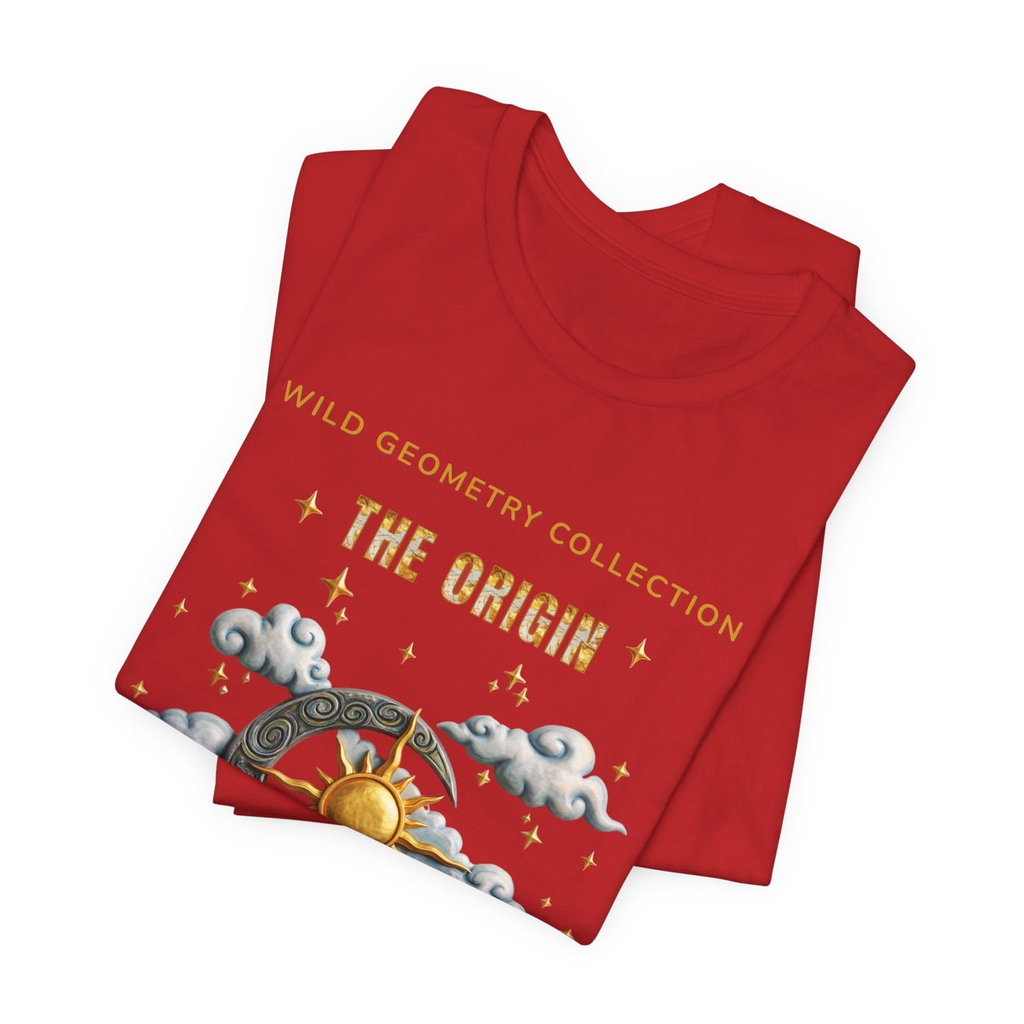 The Origin Sun and Moon Celestial Art Graphic Tee. Celestial Geometry Shirt
