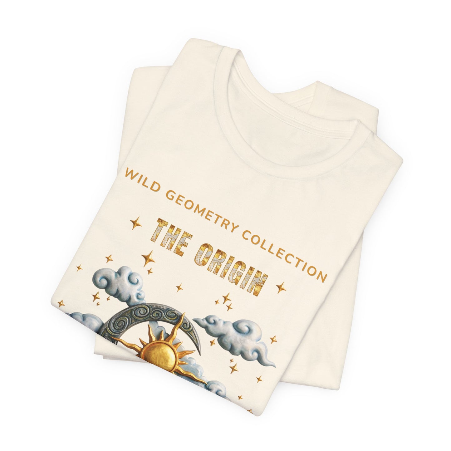 The Origin Sun and Moon Celestial Art Graphic Tee. Celestial Geometry Shirt
