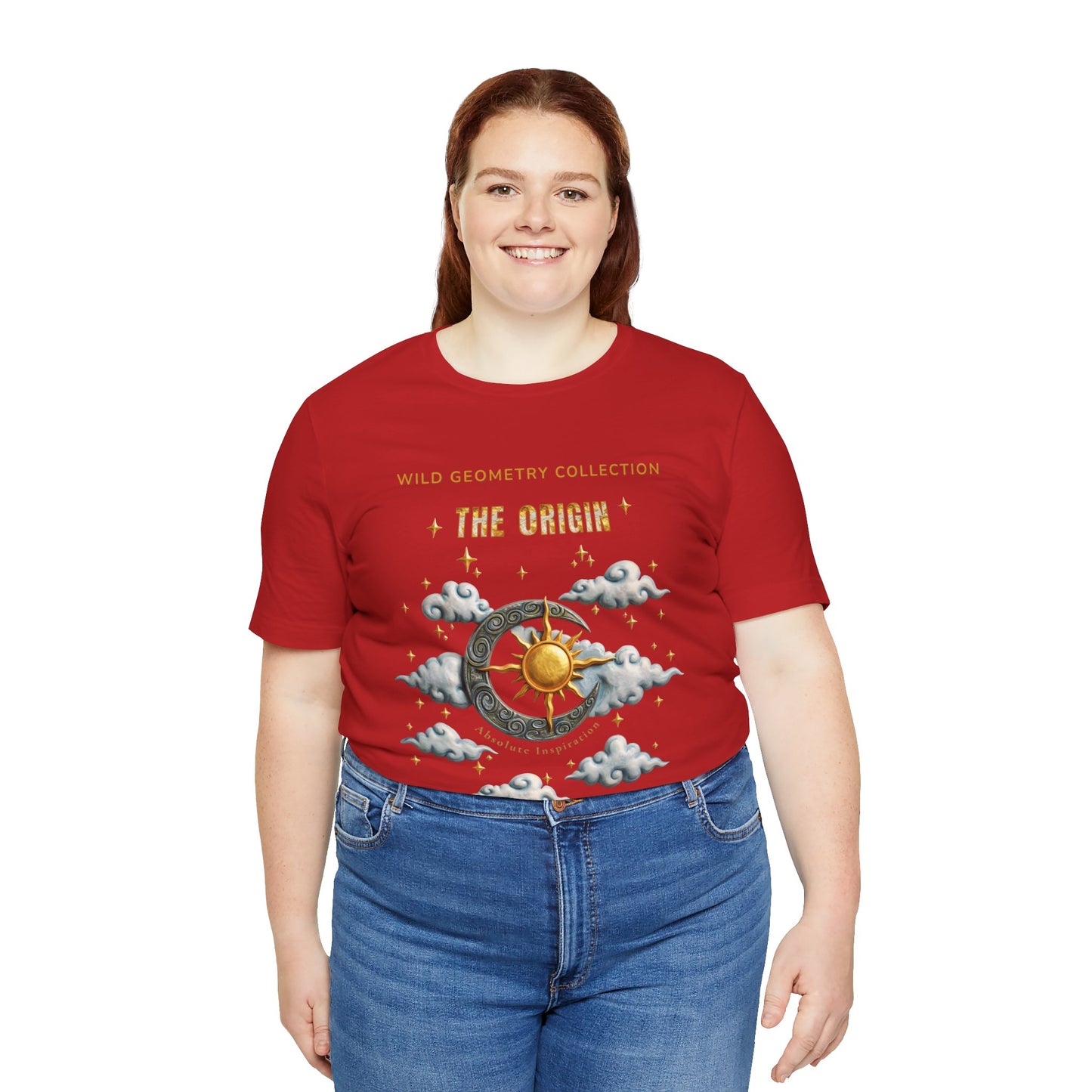 The Origin Sun and Moon Celestial Art Graphic Tee. Celestial Geometry Shirt