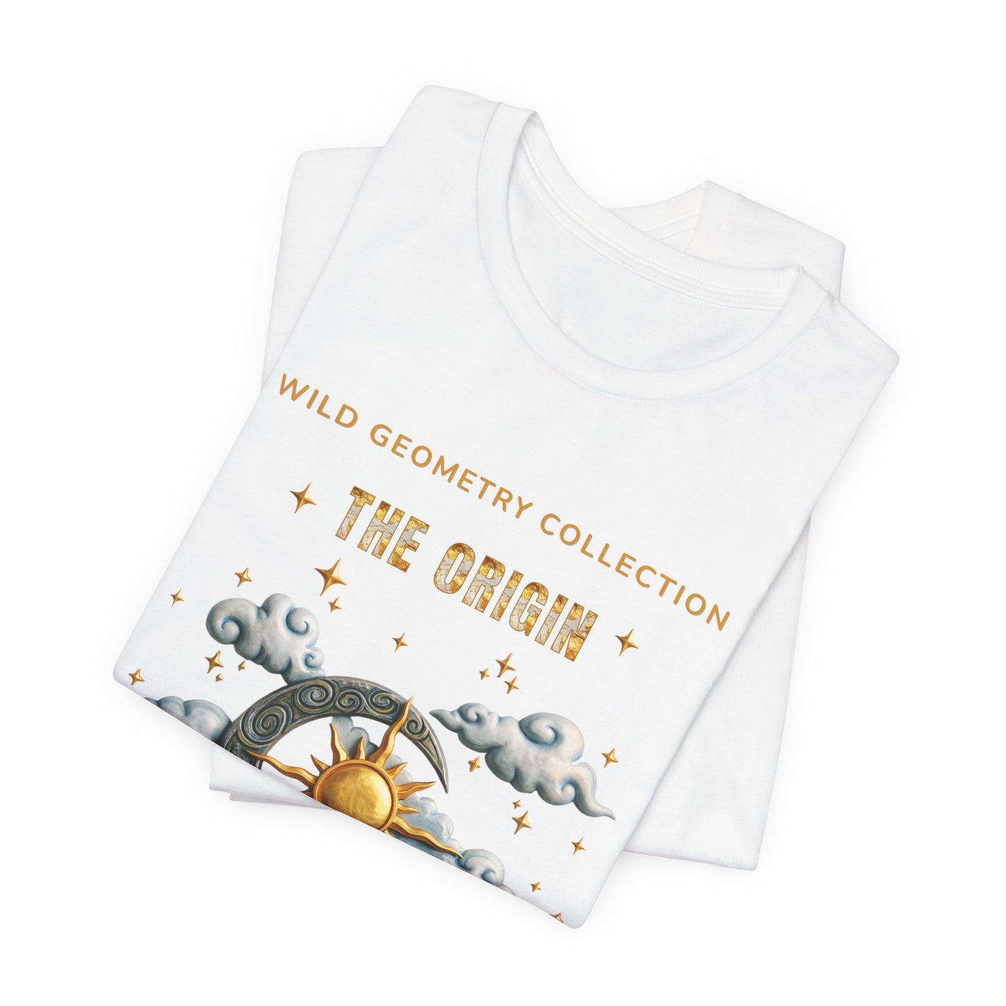 The Origin Sun and Moon Celestial Art Graphic Tee. Celestial Geometry Shirt