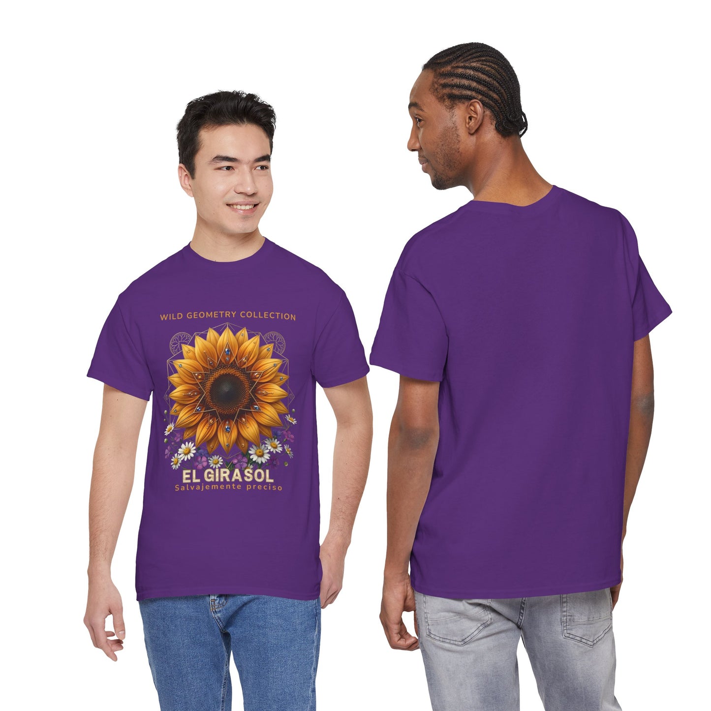 Sunflower Floral Tee. Wild Geometry: "El Girasol - Arte Geométrico de Precisión" Graphic Shirt
