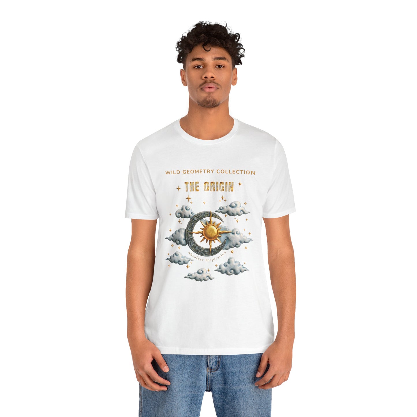 The Origin Sun and Moon Celestial Art Graphic Tee. Celestial Geometry Shirt