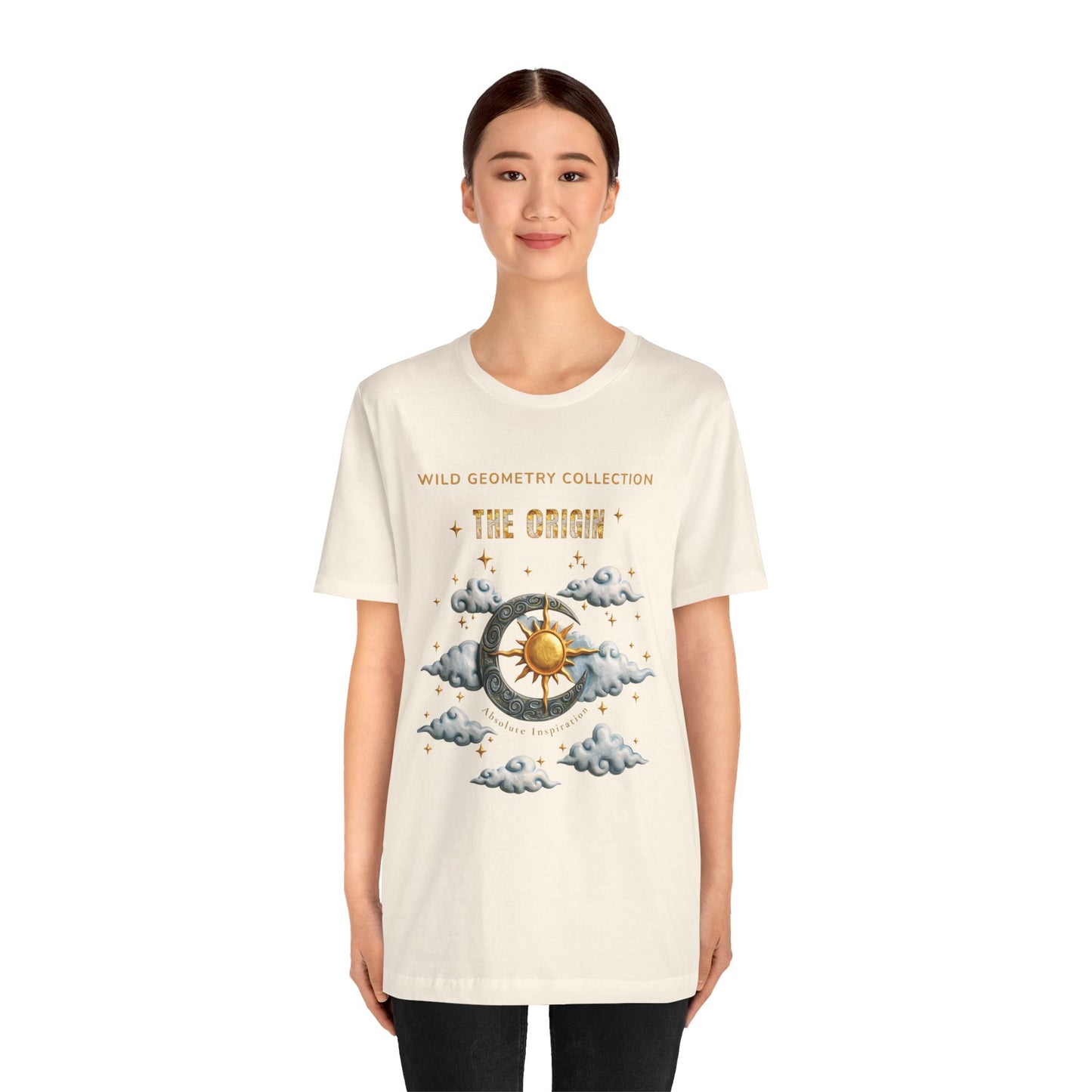 The Origin Sun and Moon Celestial Art Graphic Tee. Celestial Geometry Shirt