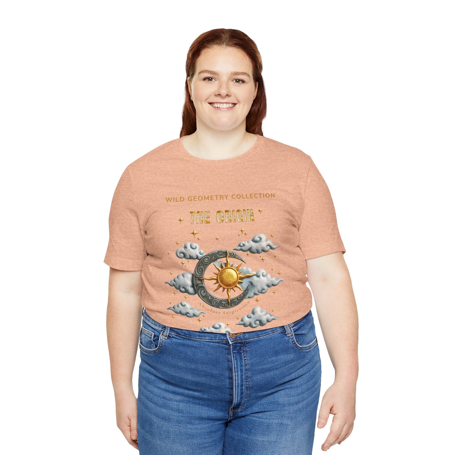 The Origin Sun and Moon Celestial Art Graphic Tee. Celestial Geometry Shirt