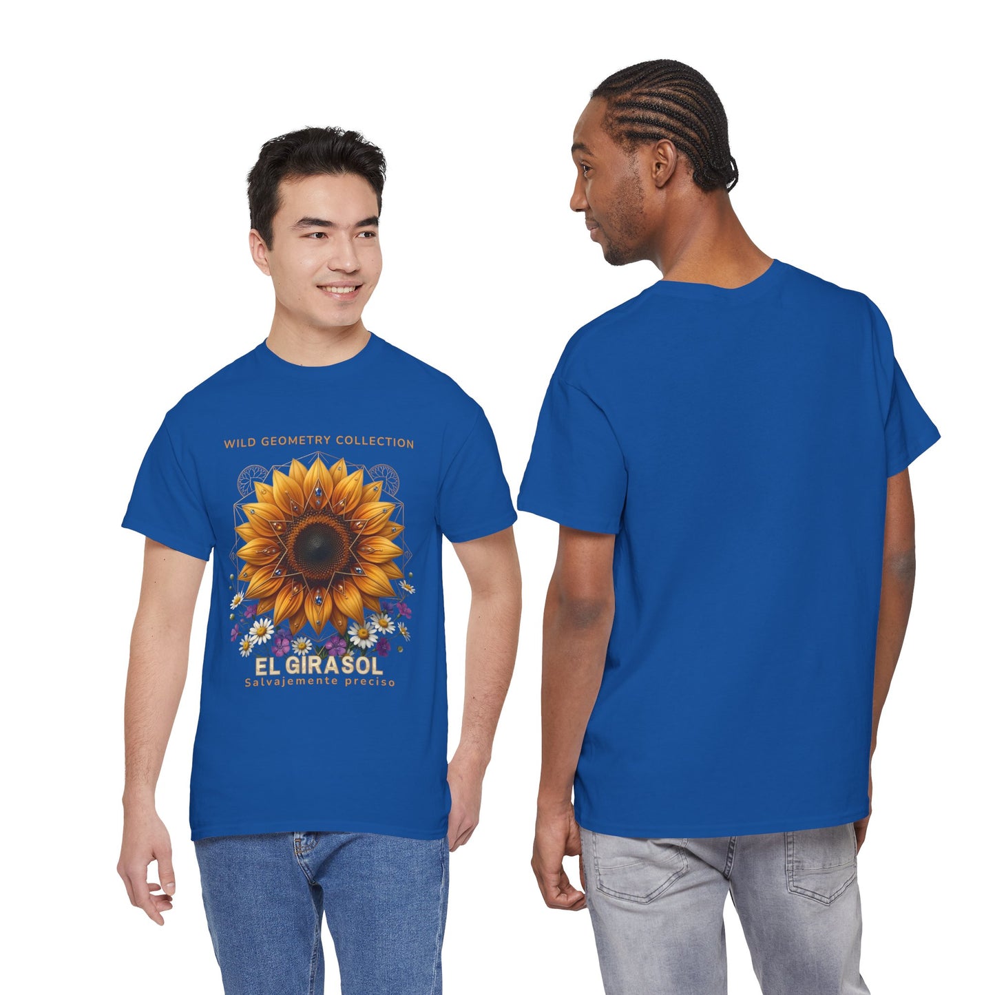 Sunflower Floral Tee. Wild Geometry: "El Girasol - Arte Geométrico de Precisión" Graphic Shirt