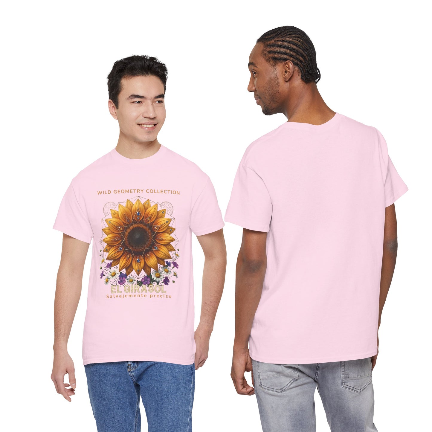 Sunflower Floral Tee. Wild Geometry: "El Girasol - Arte Geométrico de Precisión" Graphic Shirt