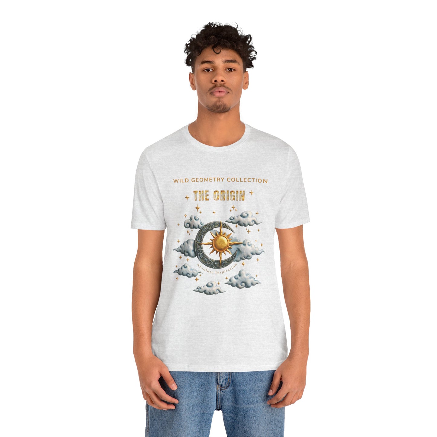 The Origin Sun and Moon Celestial Art Graphic Tee. Celestial Geometry Shirt