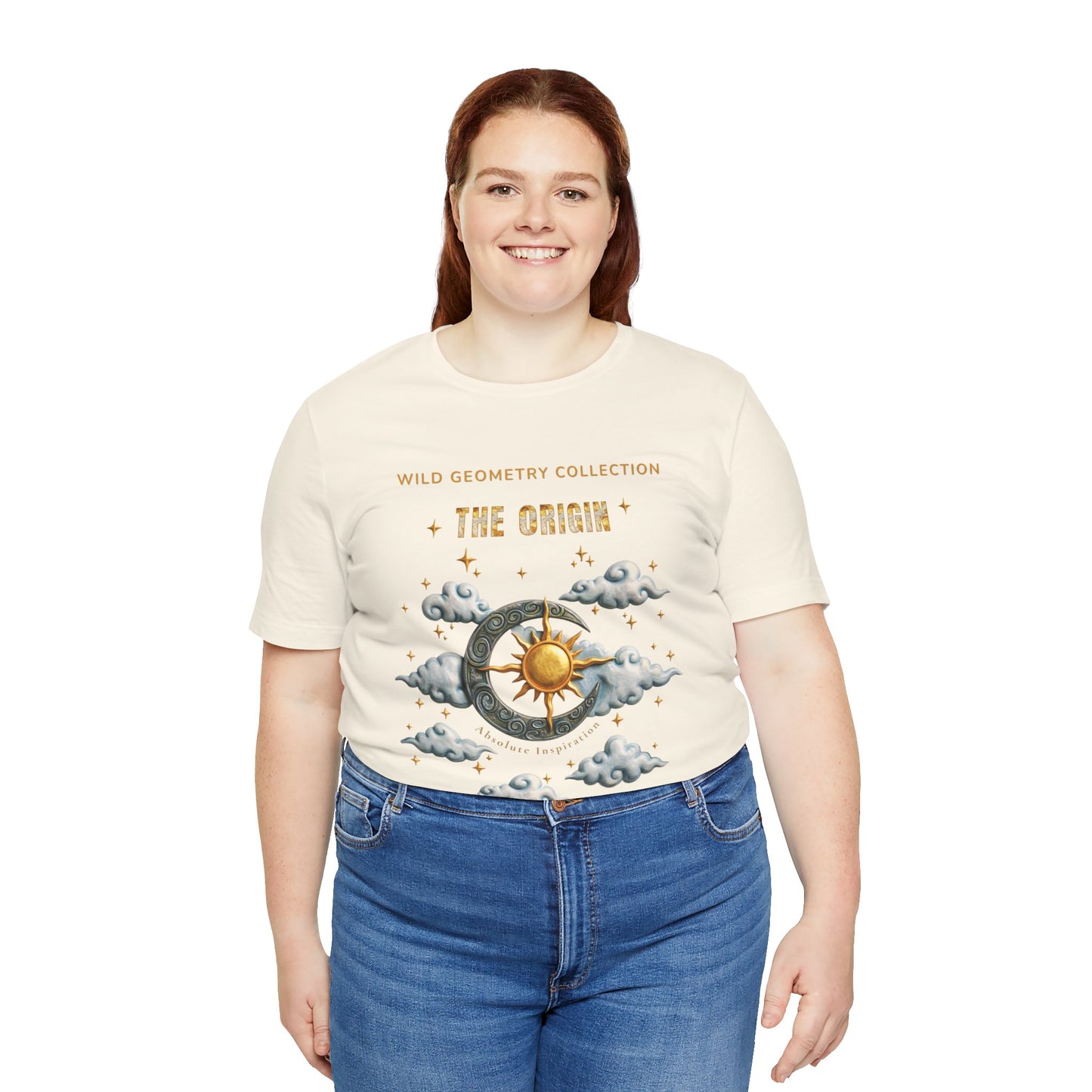 The Origin Sun and Moon Celestial Art Graphic Tee. Celestial Geometry Shirt