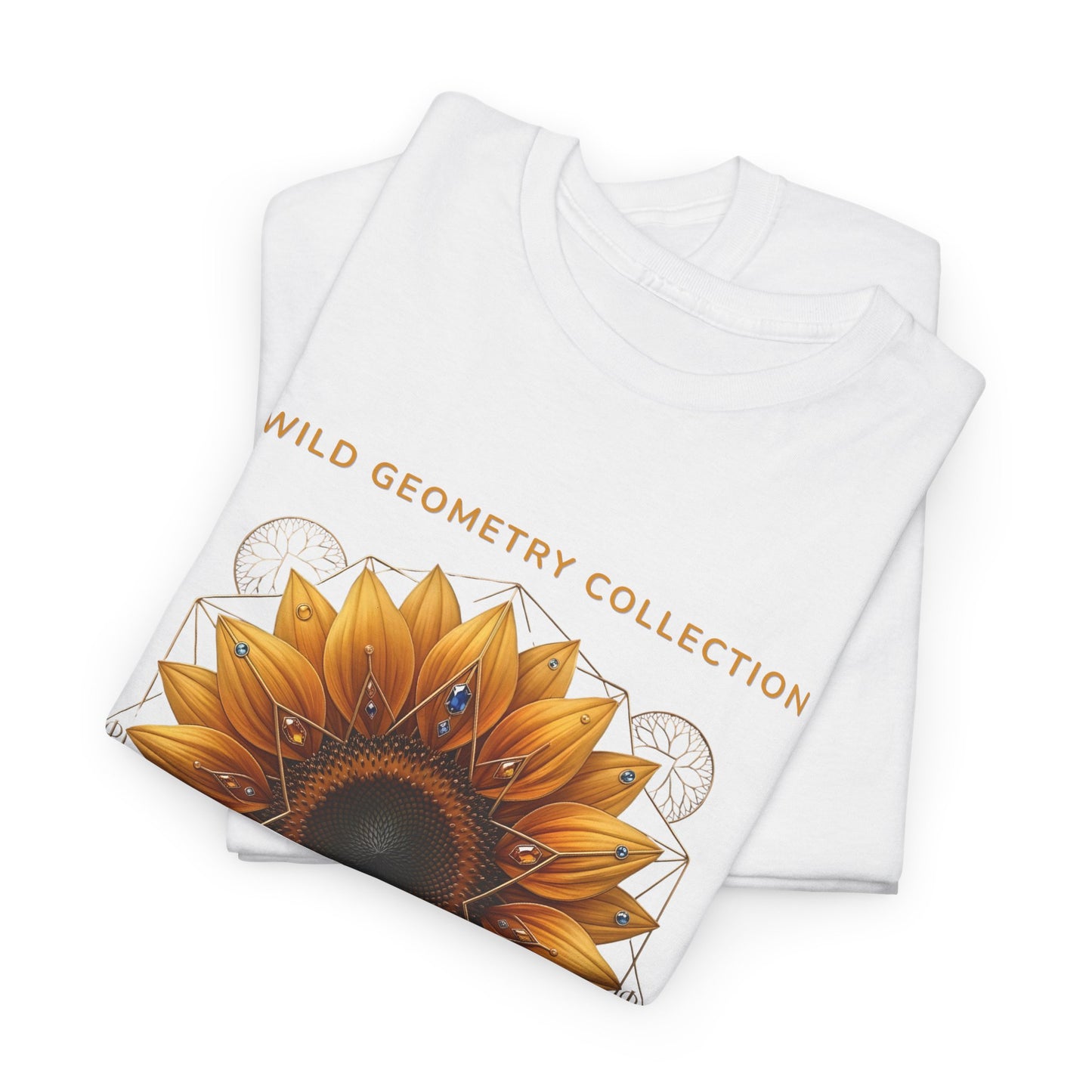 Sunflower Floral Tee. Wild Geometry: "El Girasol - Arte Geométrico de Precisión" Graphic Shirt
