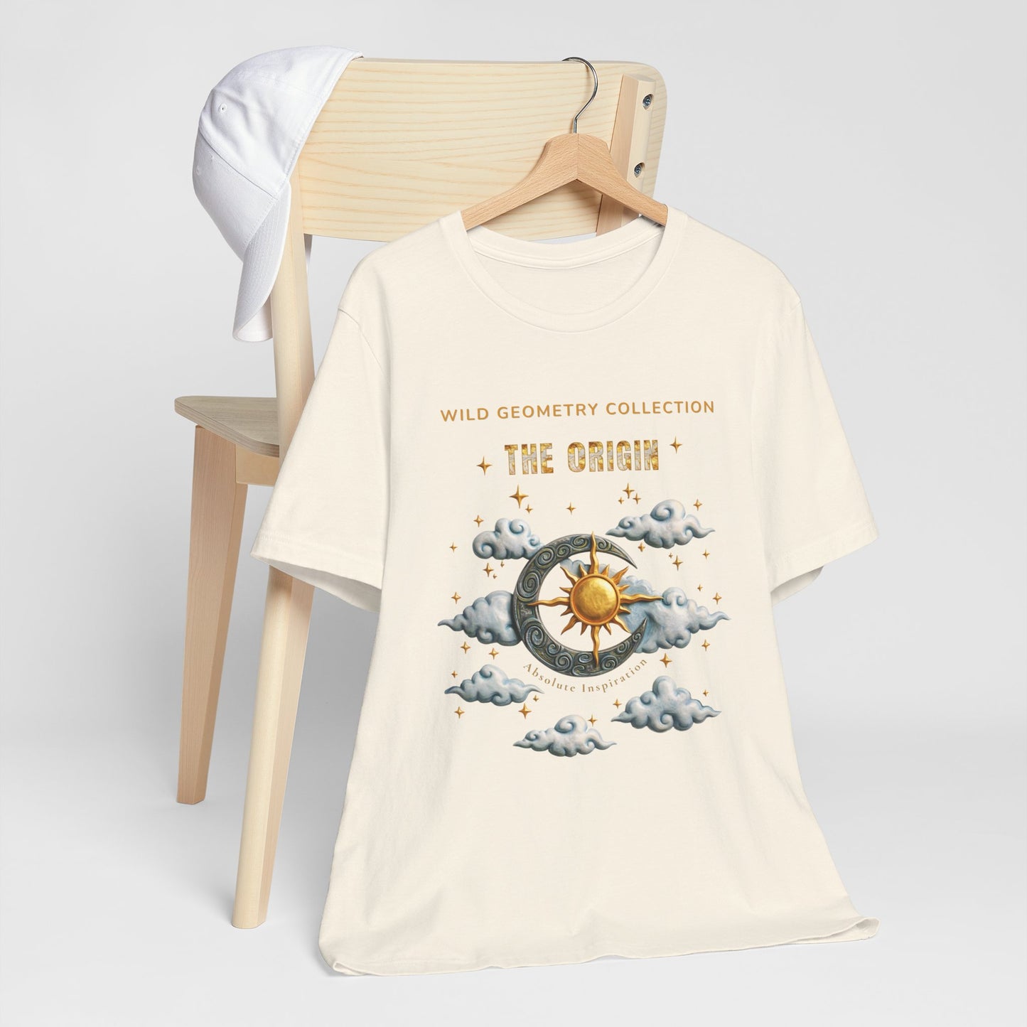 The Origin Sun and Moon Celestial Art Graphic Tee. Celestial Geometry Shirt
